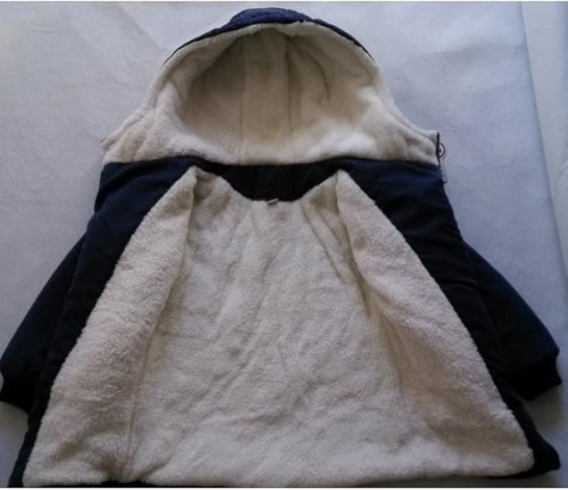 Mallimoda Boy's Thick Cotton-Padded Parka Jacket Hooded Fleece Coat