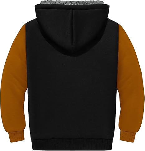 ZITY Boys Zip Up Hoodie Fleece Jacket Kids Sherpa Lined Sweatshirts Outerwear
