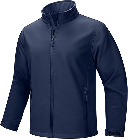 ZITY Men's Lightweight Softshell Jacket Warm Fleece Lined Waterproof Rain Jacket