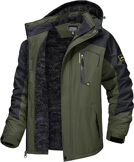 TACVASEN Men's Winter Skiing Jackets Water Resistant Fleece Coats Insulated Thermal Snowboard Jacket