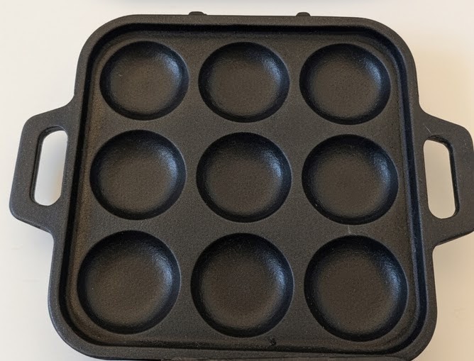 Seasoned Cast Iron Paniyaram Pan with Flat Base