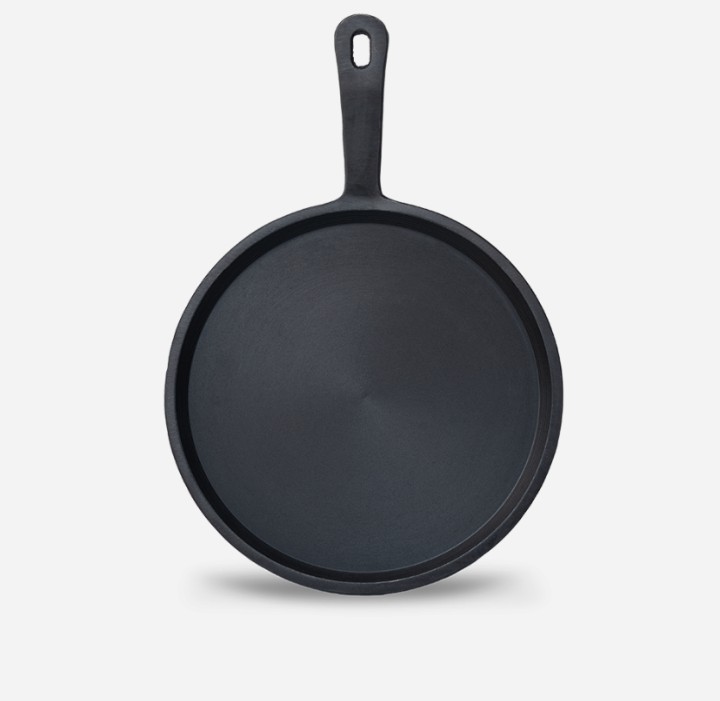 Seasoned Cast Iron Flat Dosa Tawa With Handle