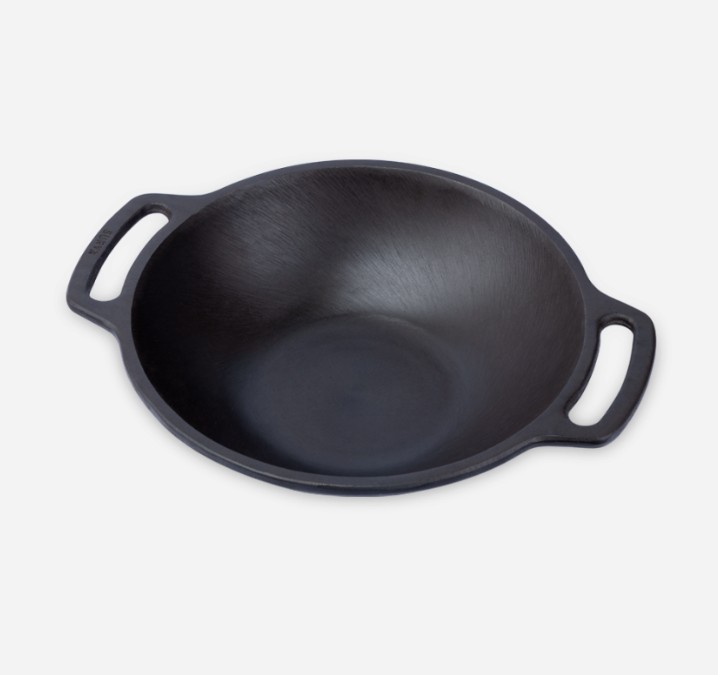 Seasoned Cast Iron Flat Bottom Kadai