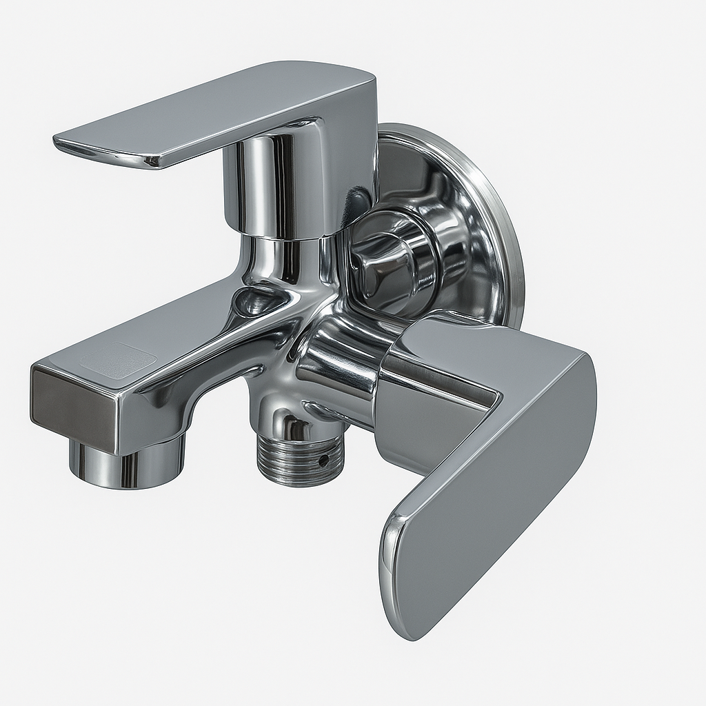 Creta Range Bib Cock 2 in 1 – Set of 2 | Premium Brass Dual-Function Faucets