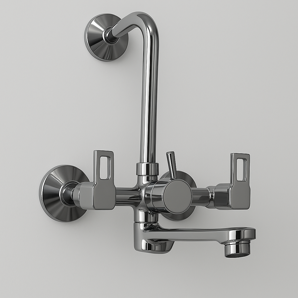 Cubix Range Wall Mixer | Premium Brass Bathroom Wall Mounted Mixers