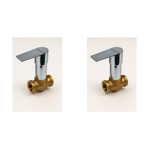 Arya Range Concealed Stop Cock 3/4 – Set of 2 | Premium Brass In-Wall Valves