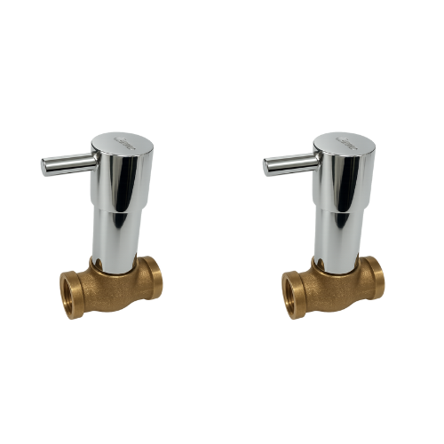 Flora Range Concealed Stop Cock 3/4 – Set of 2 | Premium Brass In-Wall Valves