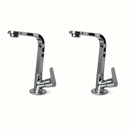Creta Range Swan Neck – Set of 2 | Premium Brass Tall Curved Faucets