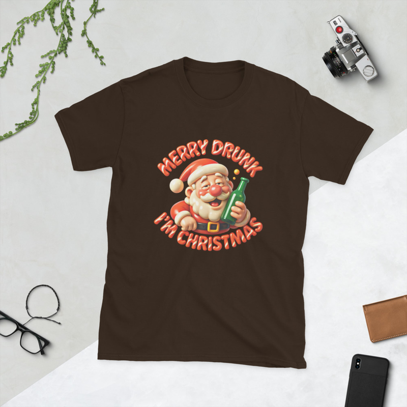 Merry Drunk I'm  Christmas Santa Claus Short-Sleeve Unisex T-Shirt
