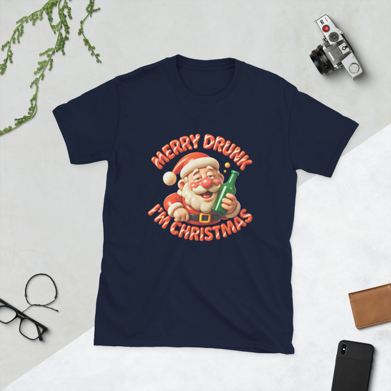 Merry Drunk I'm  Christmas Santa Claus Short-Sleeve Unisex T-Shirt