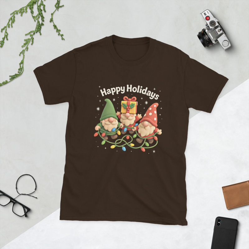 Happy Holidays Gnomies Short-Sleeve Unisex T-Shirt