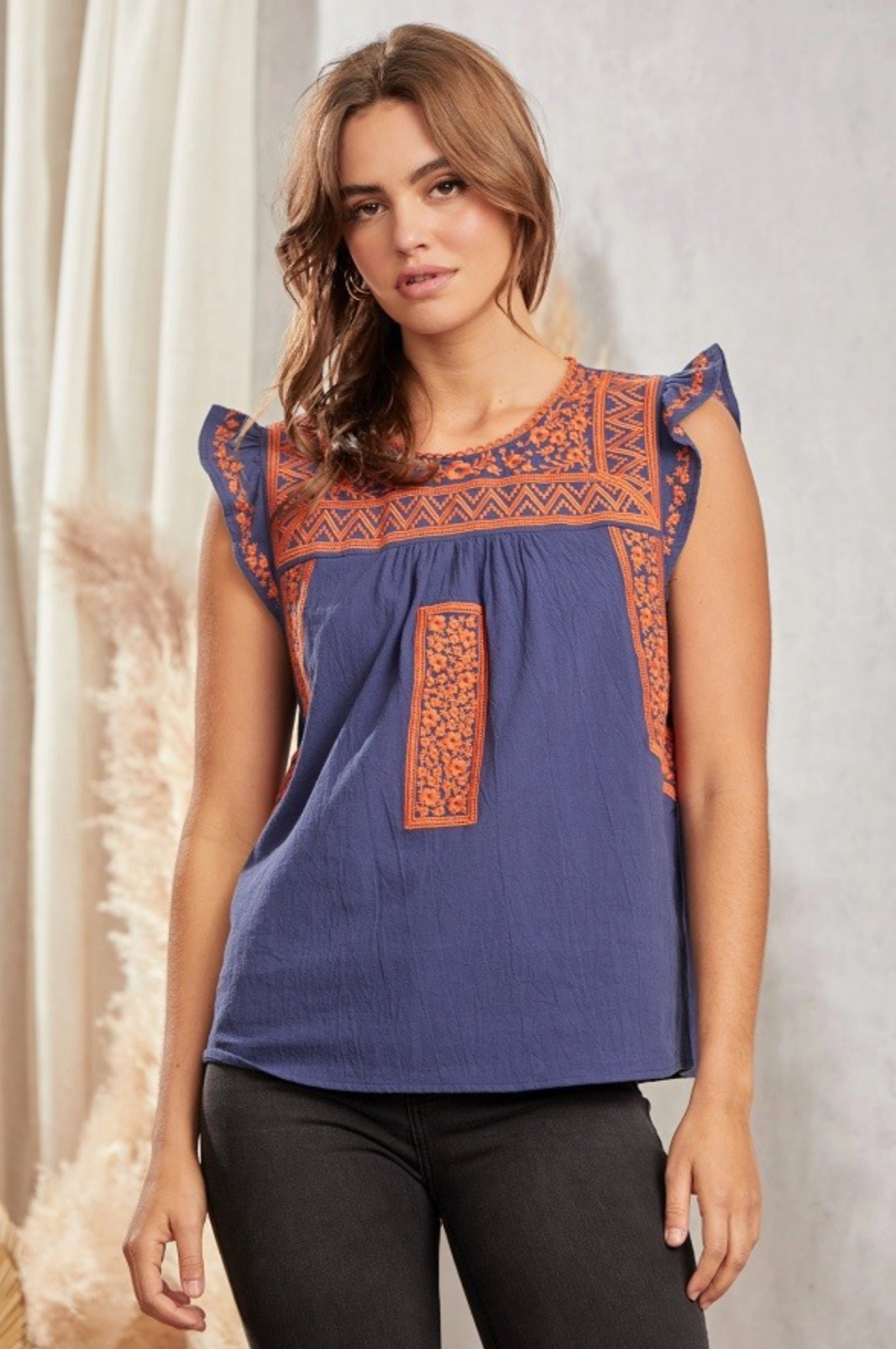Embroidered Mexi-Chic Top