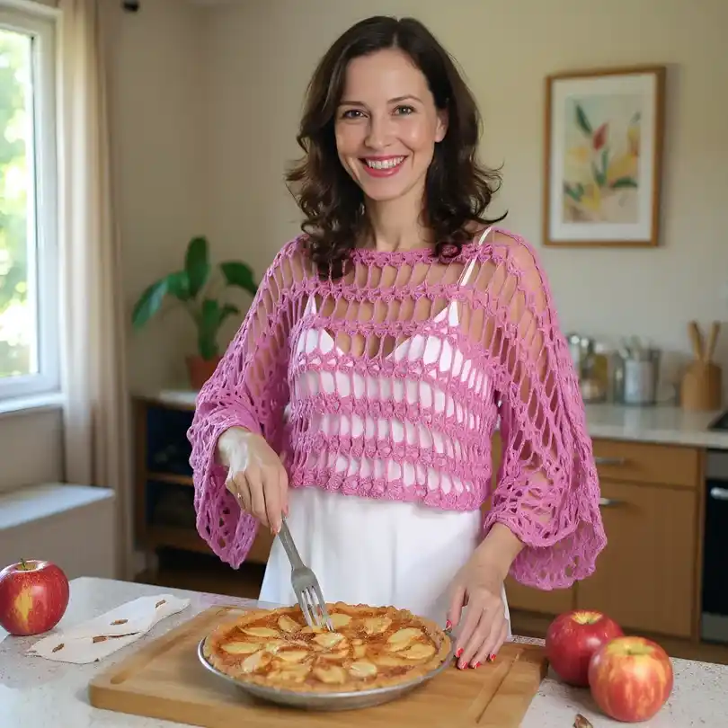 Chauffe-épaules au crochet Cétoudou en mailles aérées - Taille unique