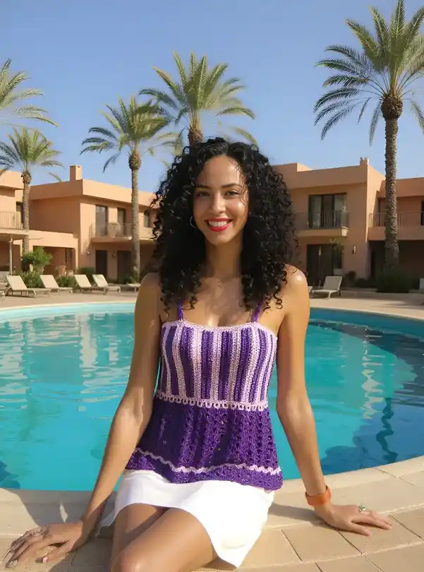 Haut en crochet fait main Héliotropa T 38/40