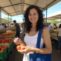 Sac au crochet bandoulière Borsatote bleu pour vos courses