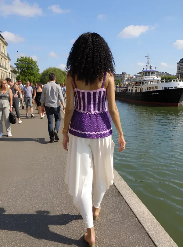 Haut en crochet fait main Héliotropa T 38/40