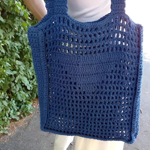 Sac au crochet bandoulière Borsatote bleu pour vos courses