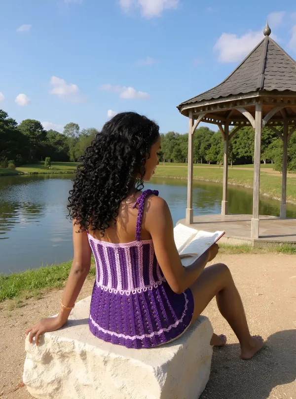 Haut en crochet fait main Héliotropa T 38/40