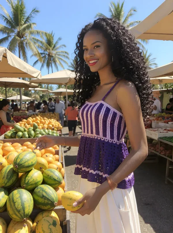 Haut en crochet fait main Héliotropa T 38/40