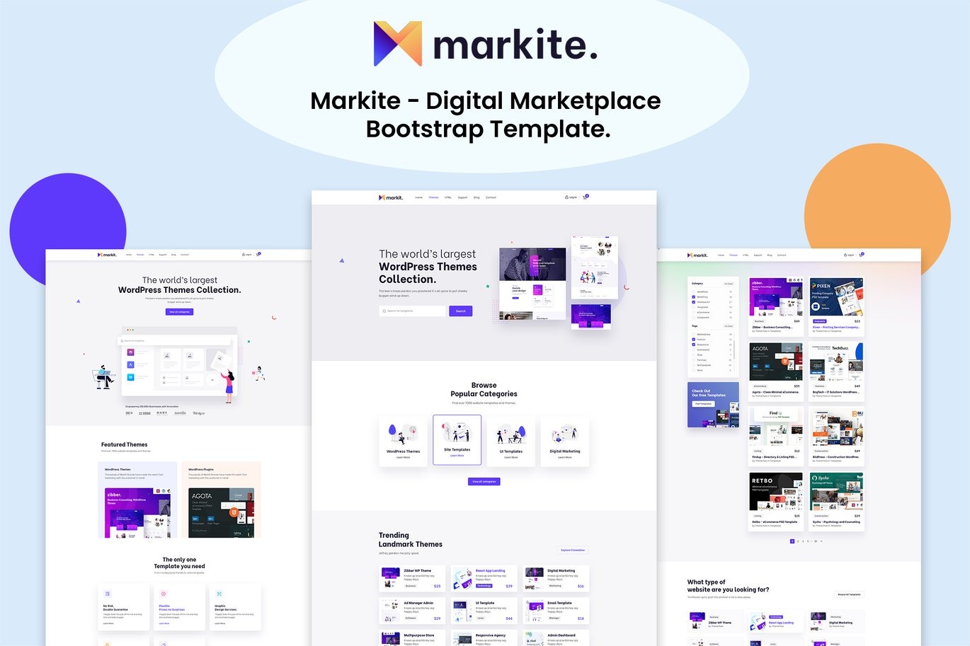 Markite - Digital Marketplace Bootstrap website