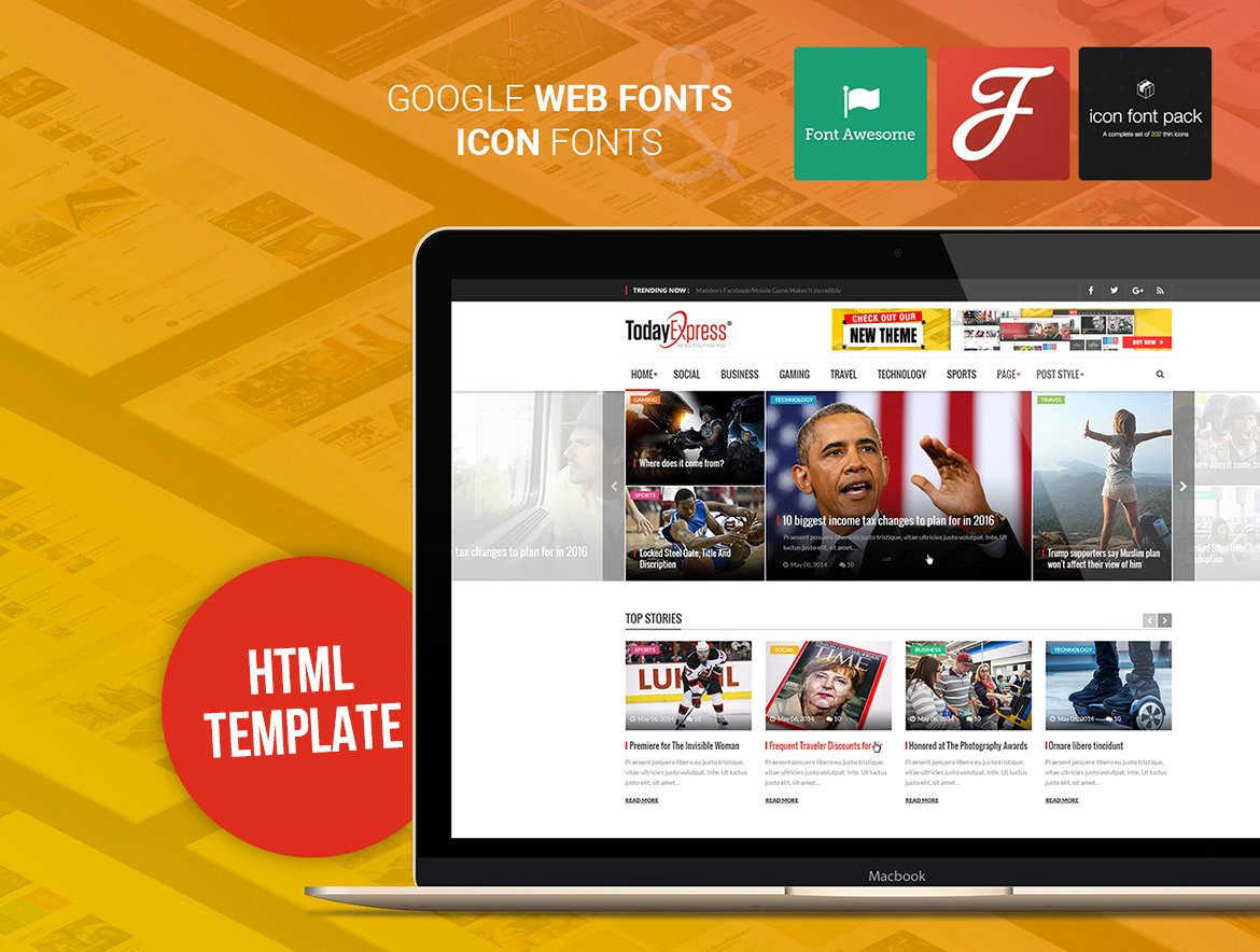 TodayPress News Portal HTML Template