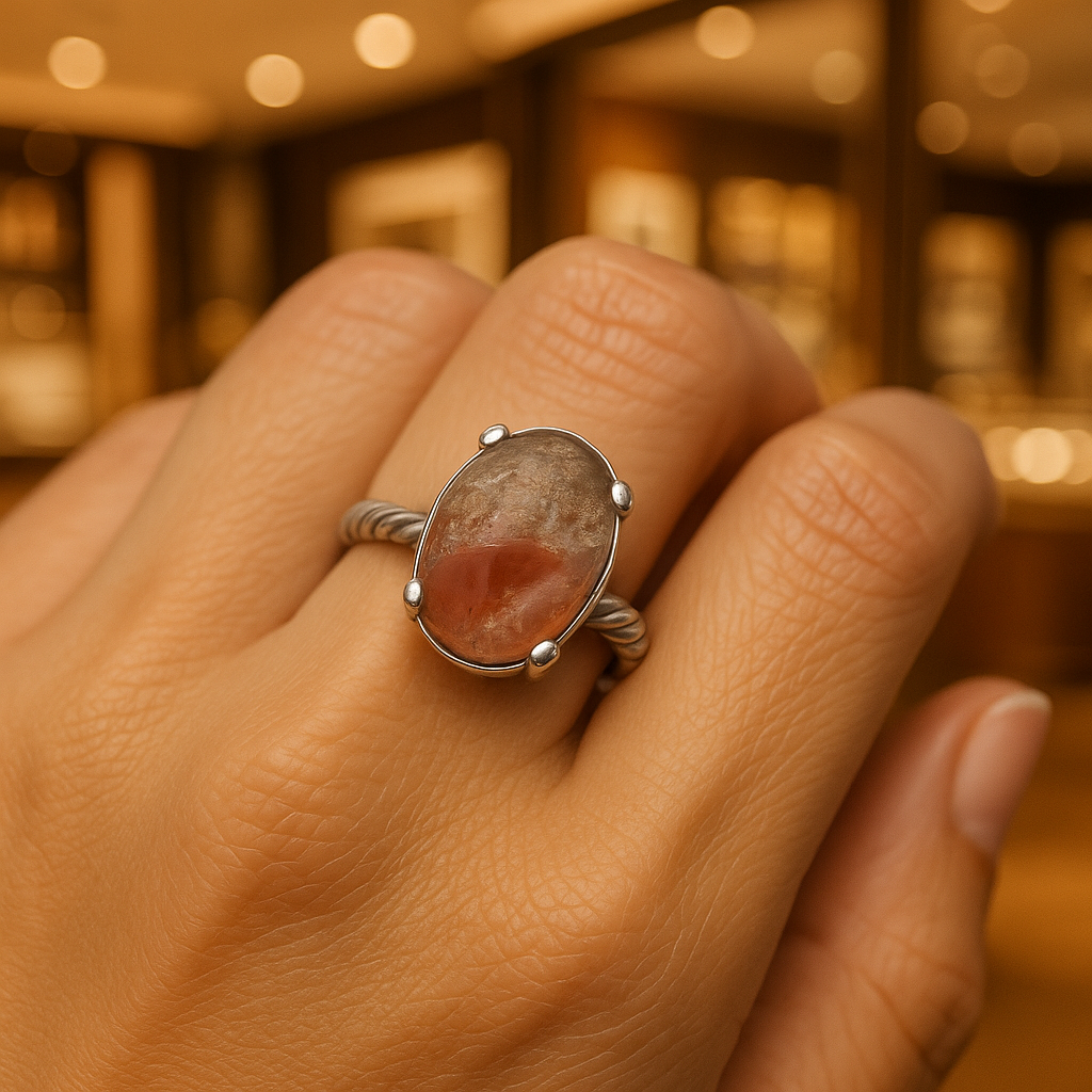 Earth’s Embrace Ring — Garden Quartz in Sterling Silver 🌍❤️💫