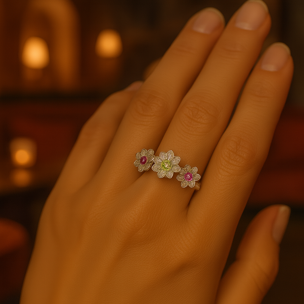 Blooming Harmony Ring — Silver Tourmaline