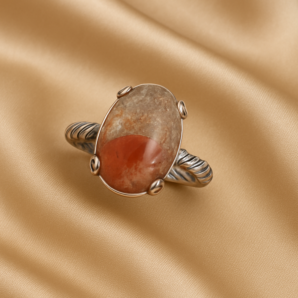 Earth’s Embrace Ring — Garden Quartz in Sterling Silver 🌍❤️💫