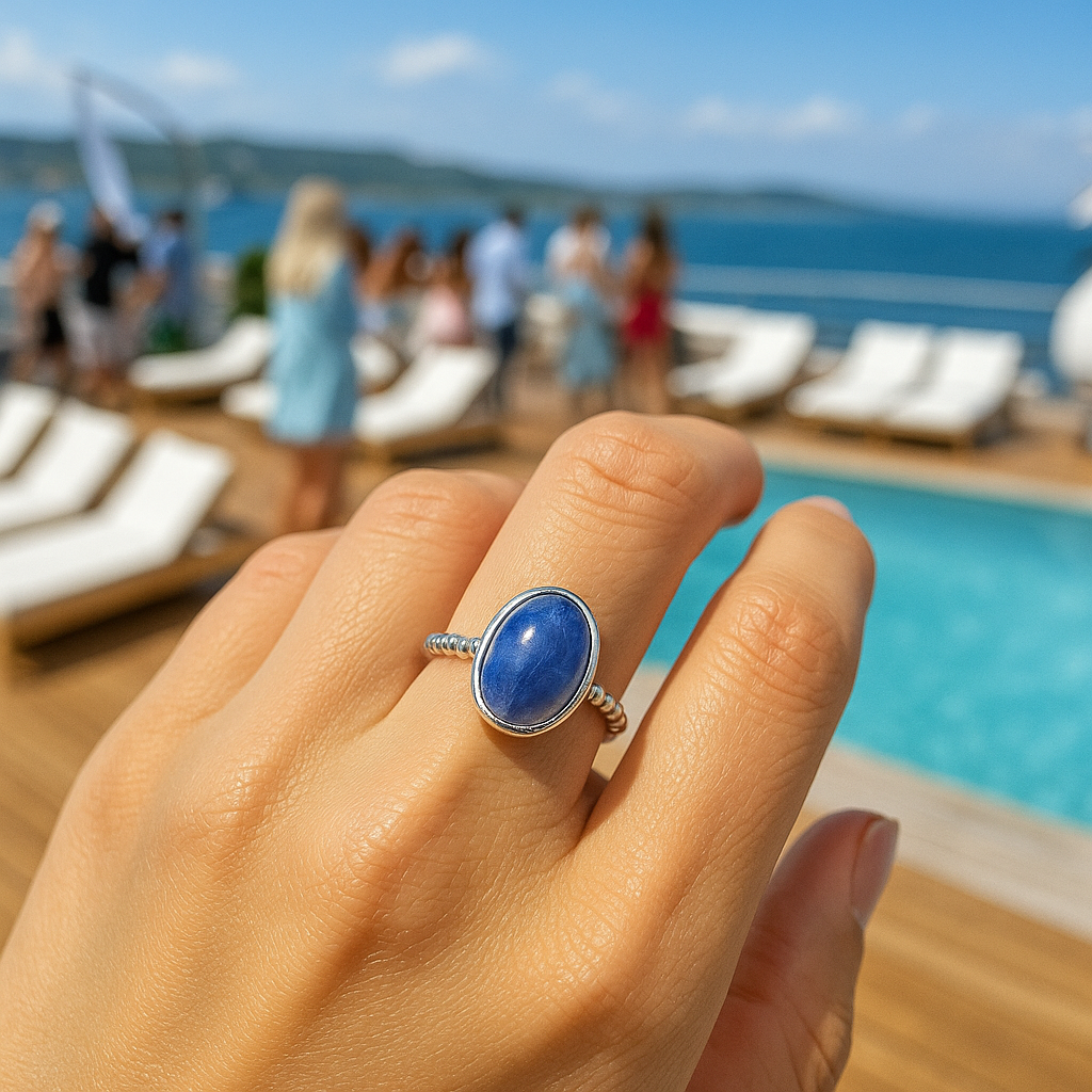 Celestial Tranquility Ring — Silver Blue Quartz