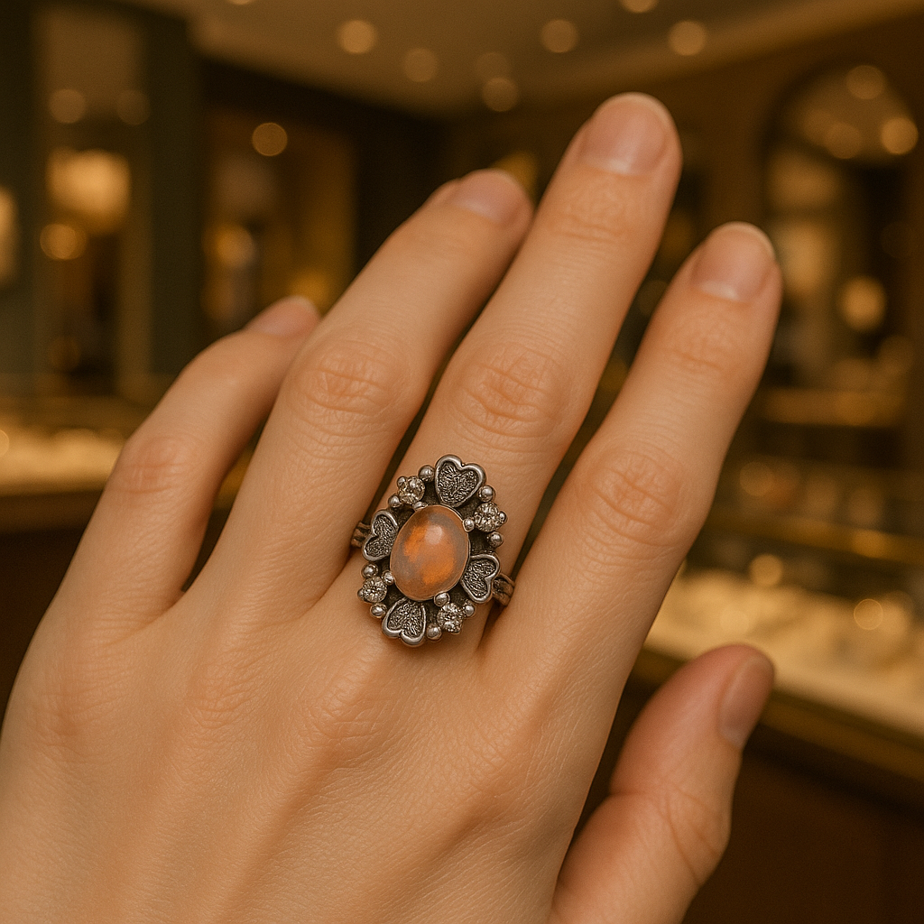Ethereal Bloom Ring — Opal & Sterling Silver 🌸✨