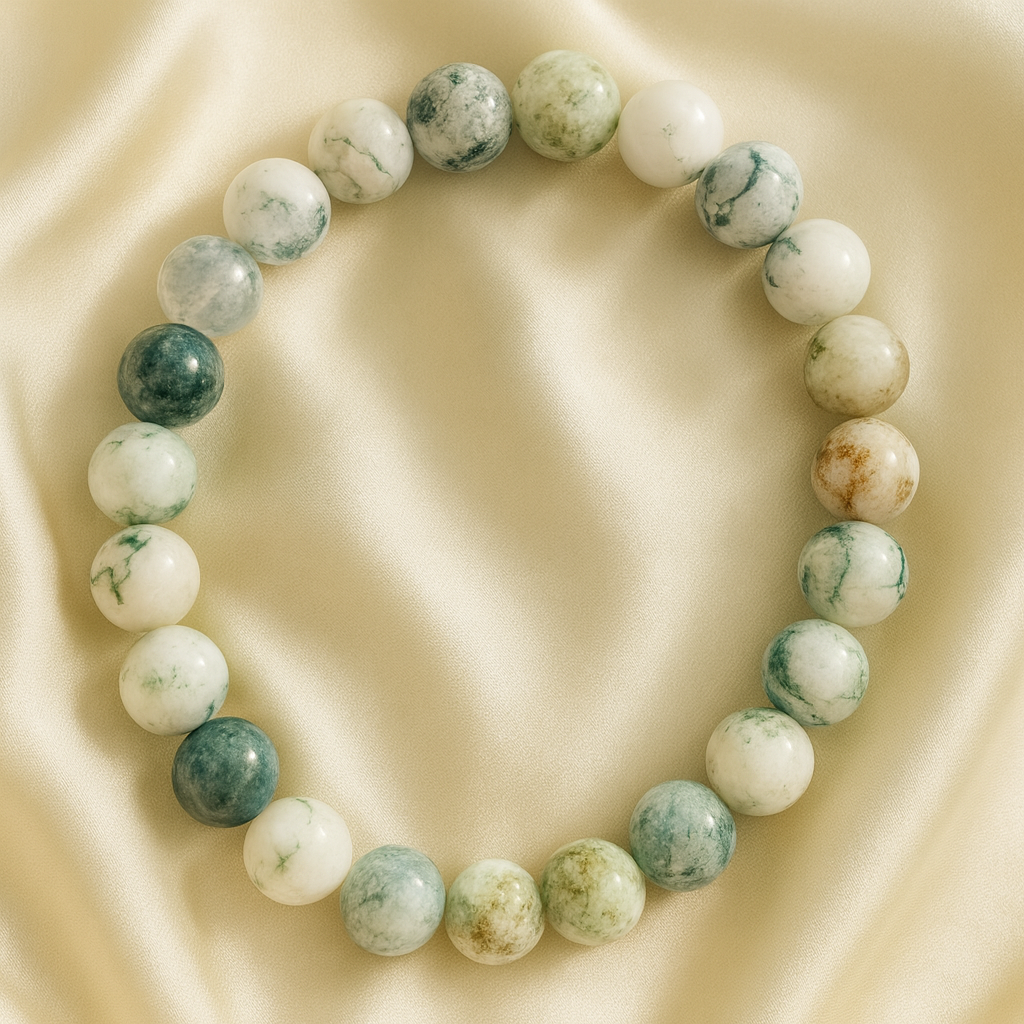 Evergreen Harmony Moss Agate Bracelet 🌿✨