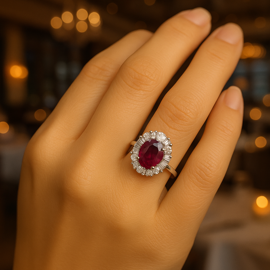 Radiant Heart Ring — Silver Ruby