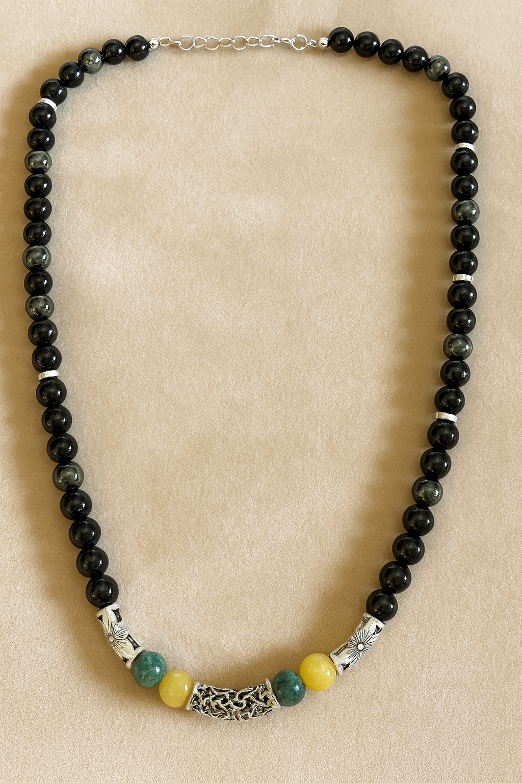 Guardian Harmony Gemstone Necklace 🌑💛💚