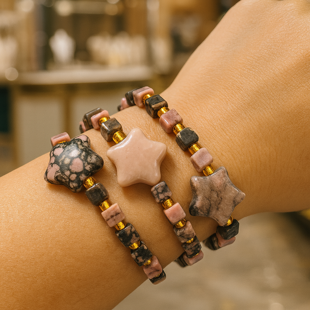 Guiding Star Rhodonite Bracelet 🌟💗