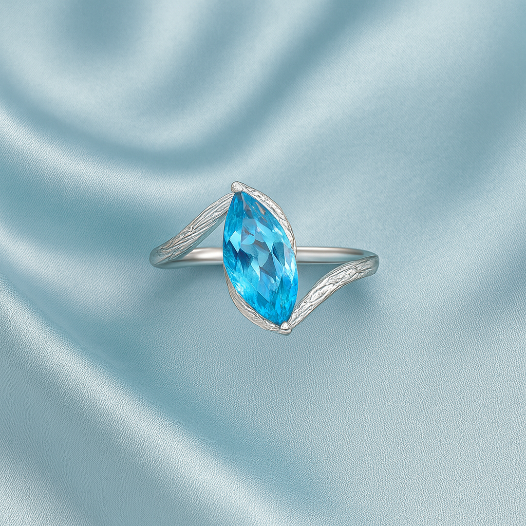 Azure Whisper Ring — Silver Blue Topaz