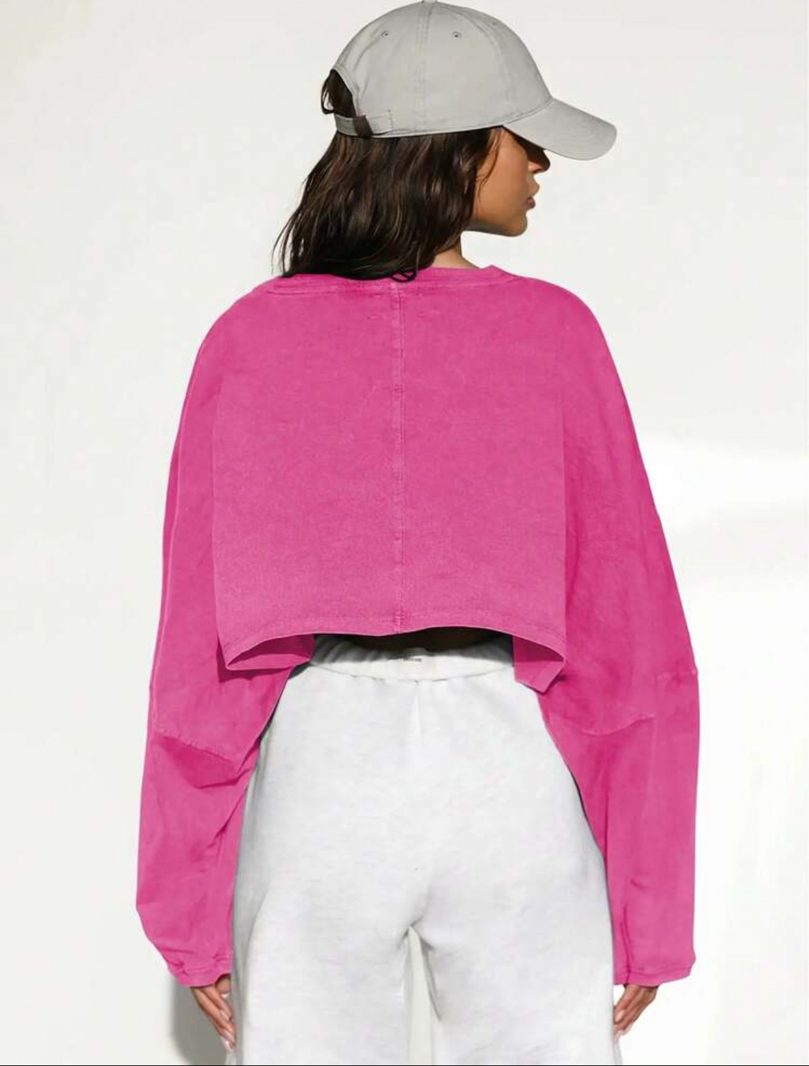 Pink 'Every Day is a Lazy Day' Cropped Sweatshirt