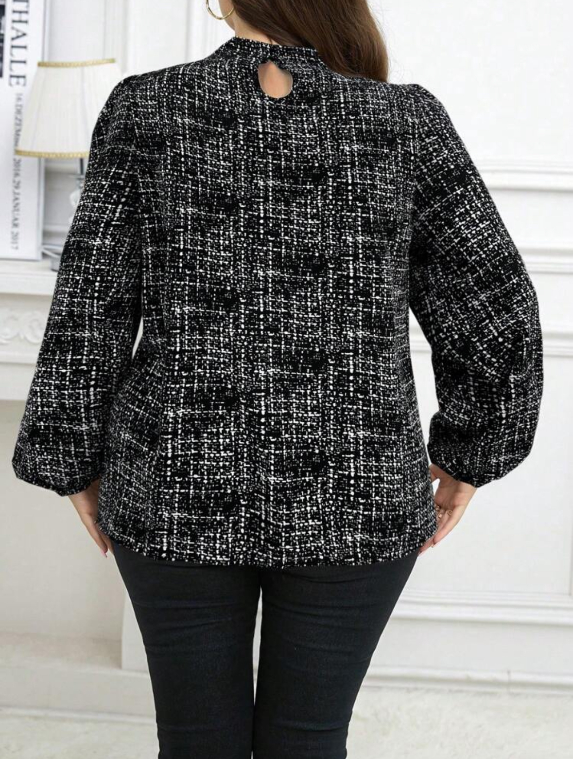 Tweed Long Sleeve Blouse