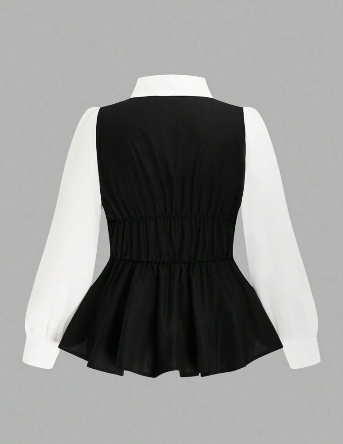 Vintage Style Black and White Blouse Set