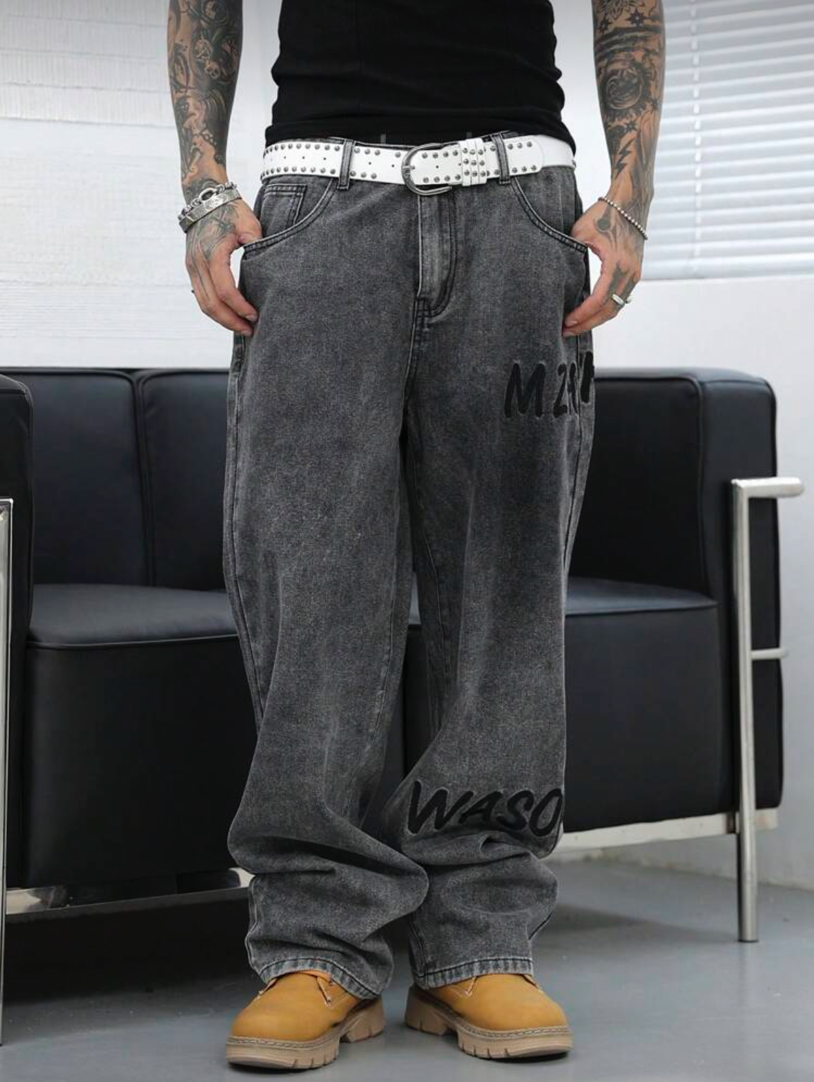 Vintage Loose Fit Washed Jeans