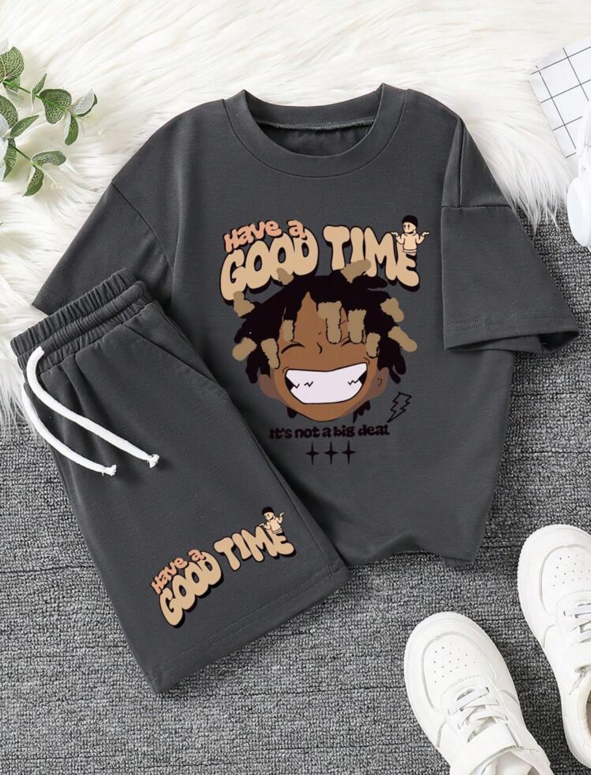 Kids Cartoon Print Two-Piece Set