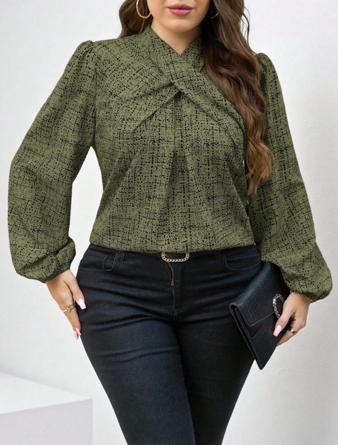 Tweed Long Sleeve Blouse