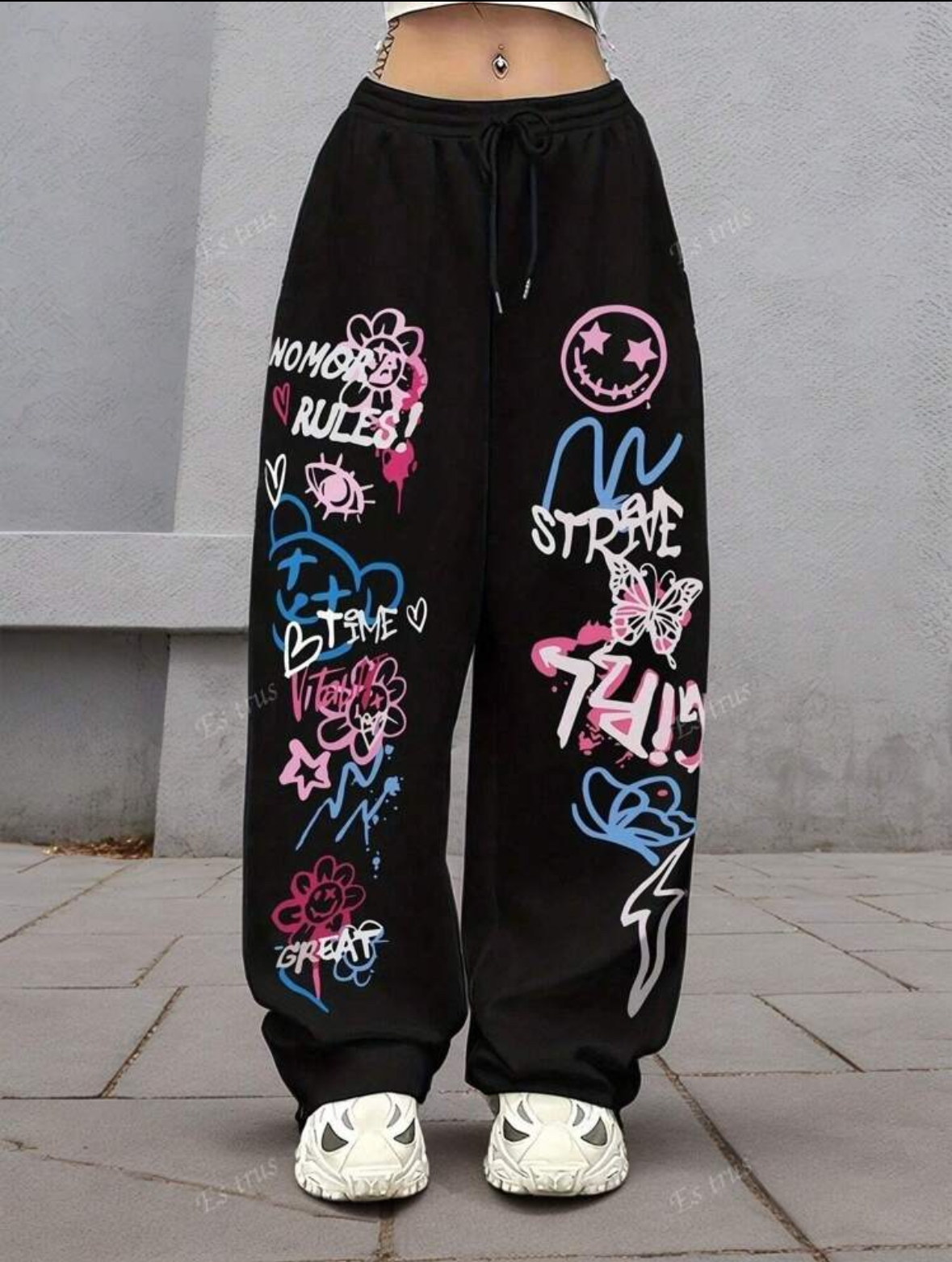 Graffiti Print Jogger Pants