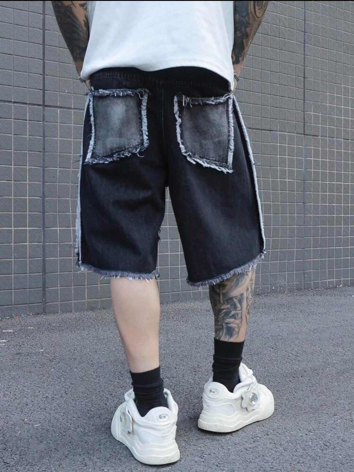 Men's Patchwork Denim Shorts