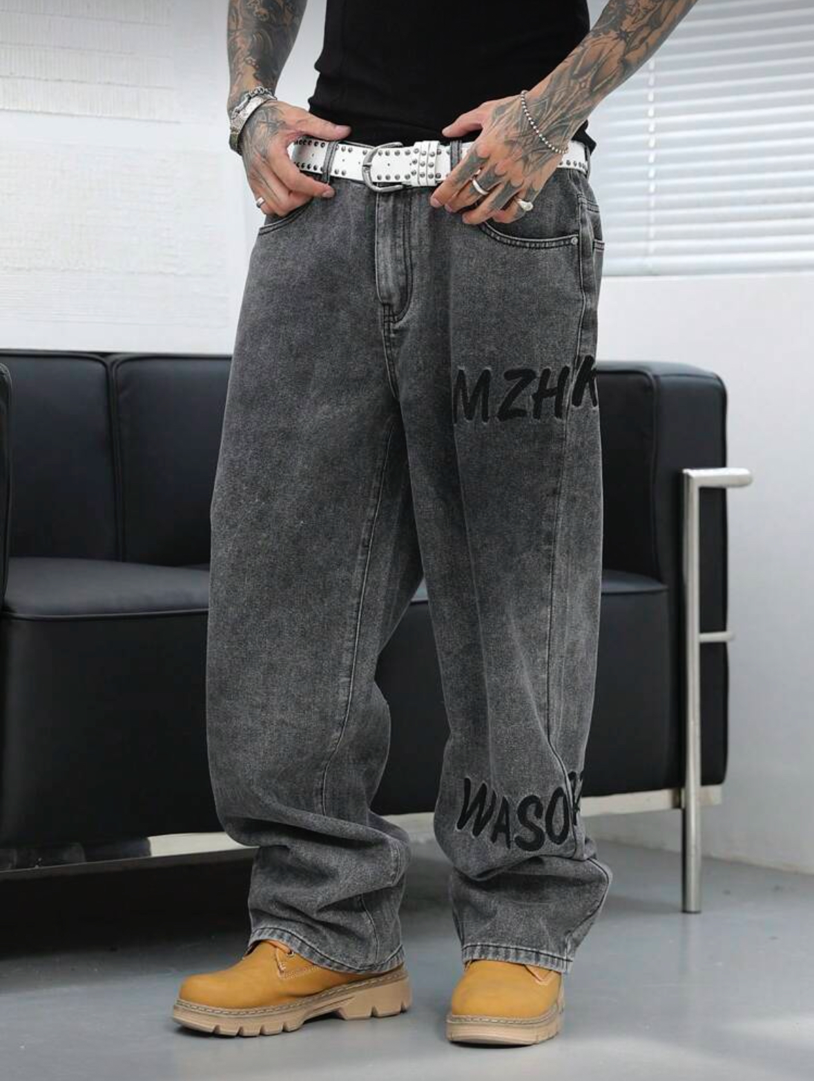 Vintage Loose Fit Washed Jeans