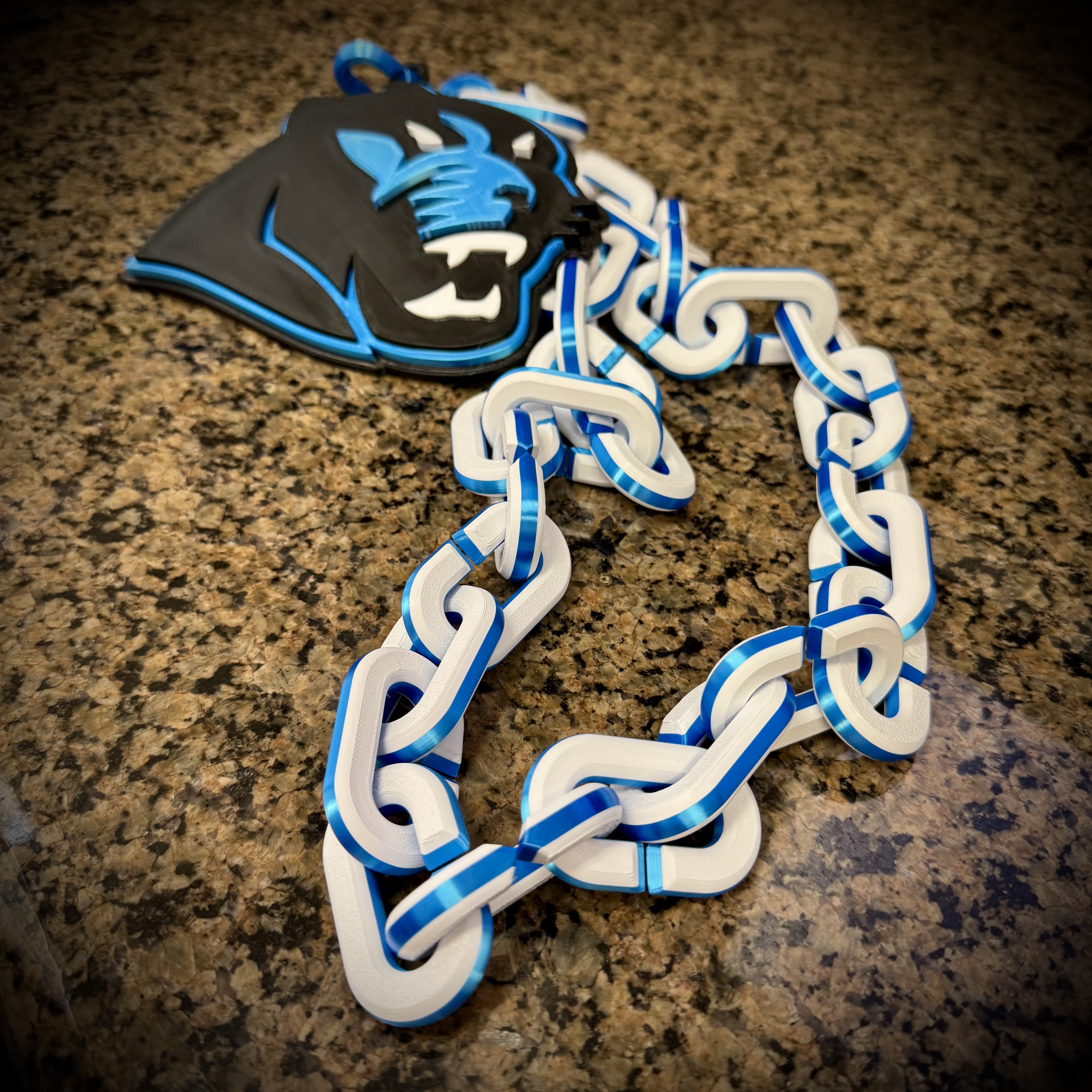 Paetow High School Silk Blue and Black Hype Chain and Pendant Collectible