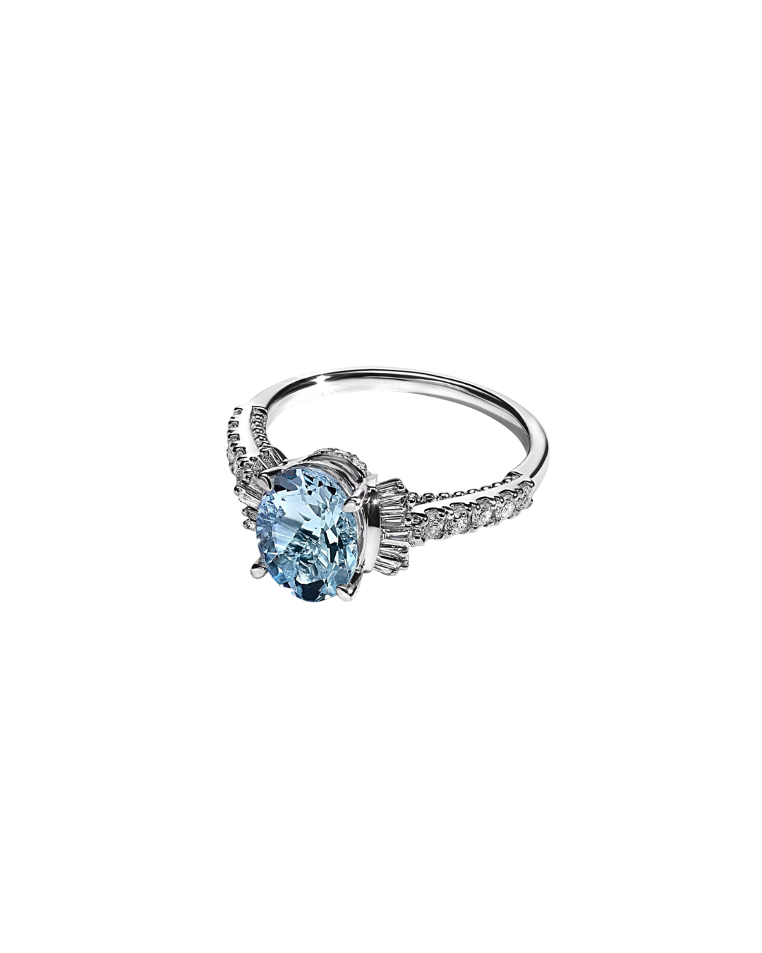 Anel de Prata com Cristal Azul