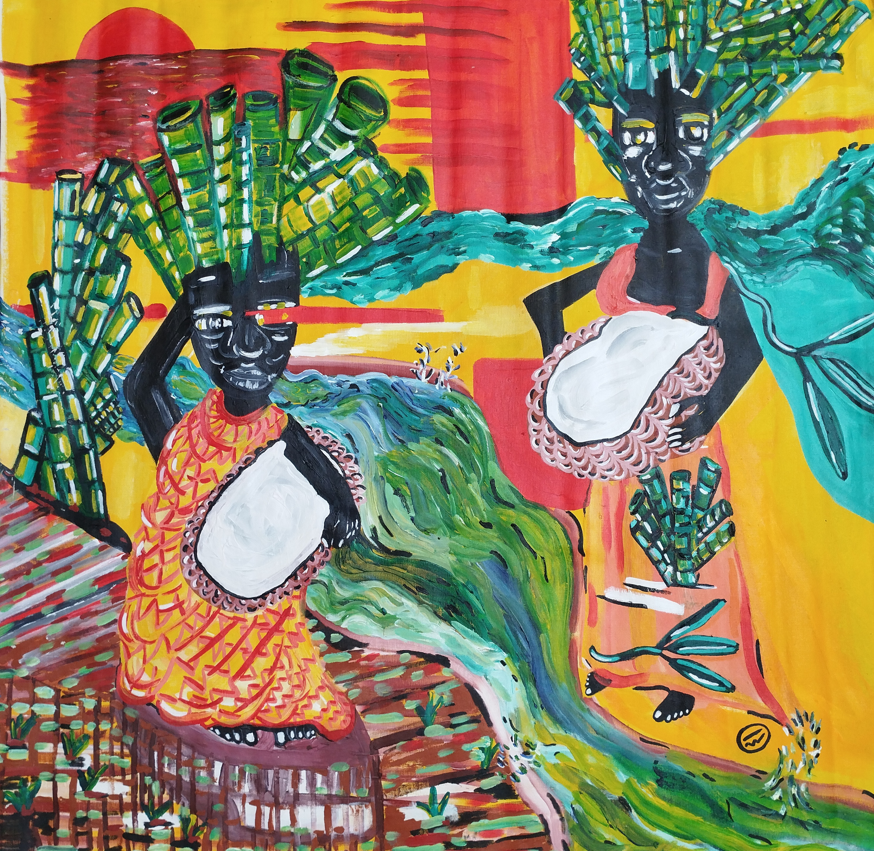 Lavadeiras: rio em mar de bambus