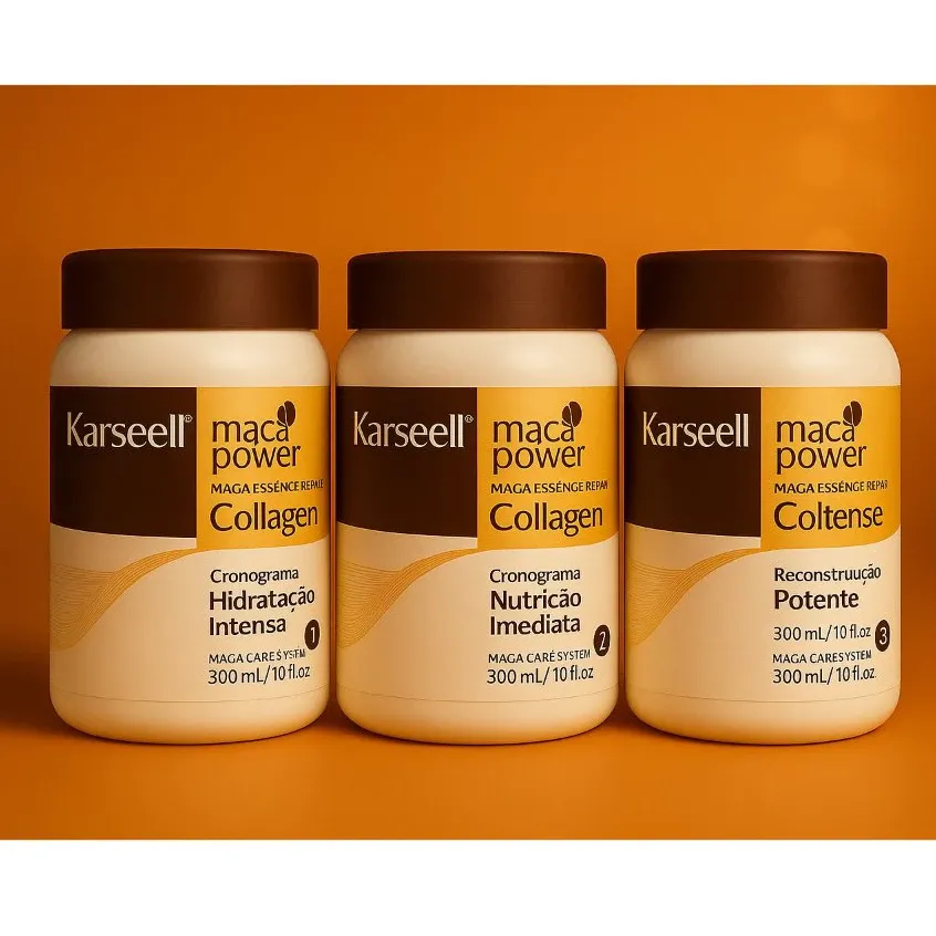 Kit Cronograma Capilar Completo Karseell (3 Máscaras) | O Tratamento 3-em-1 que Seu Cabelo Precisa!