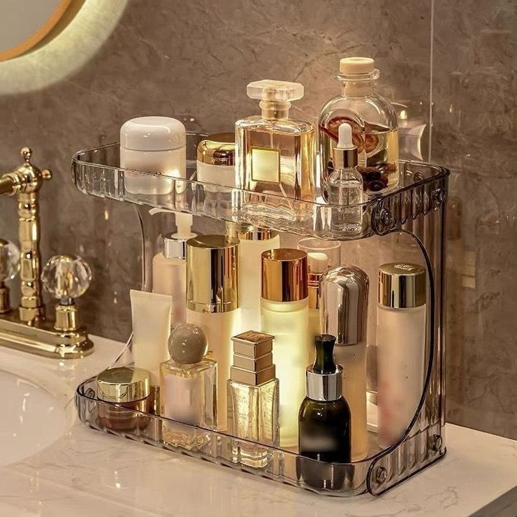 💎 Organizador de Maquiagem e Skincare em Acrílico - Prateleira Multifuncional de Grande Capacidade