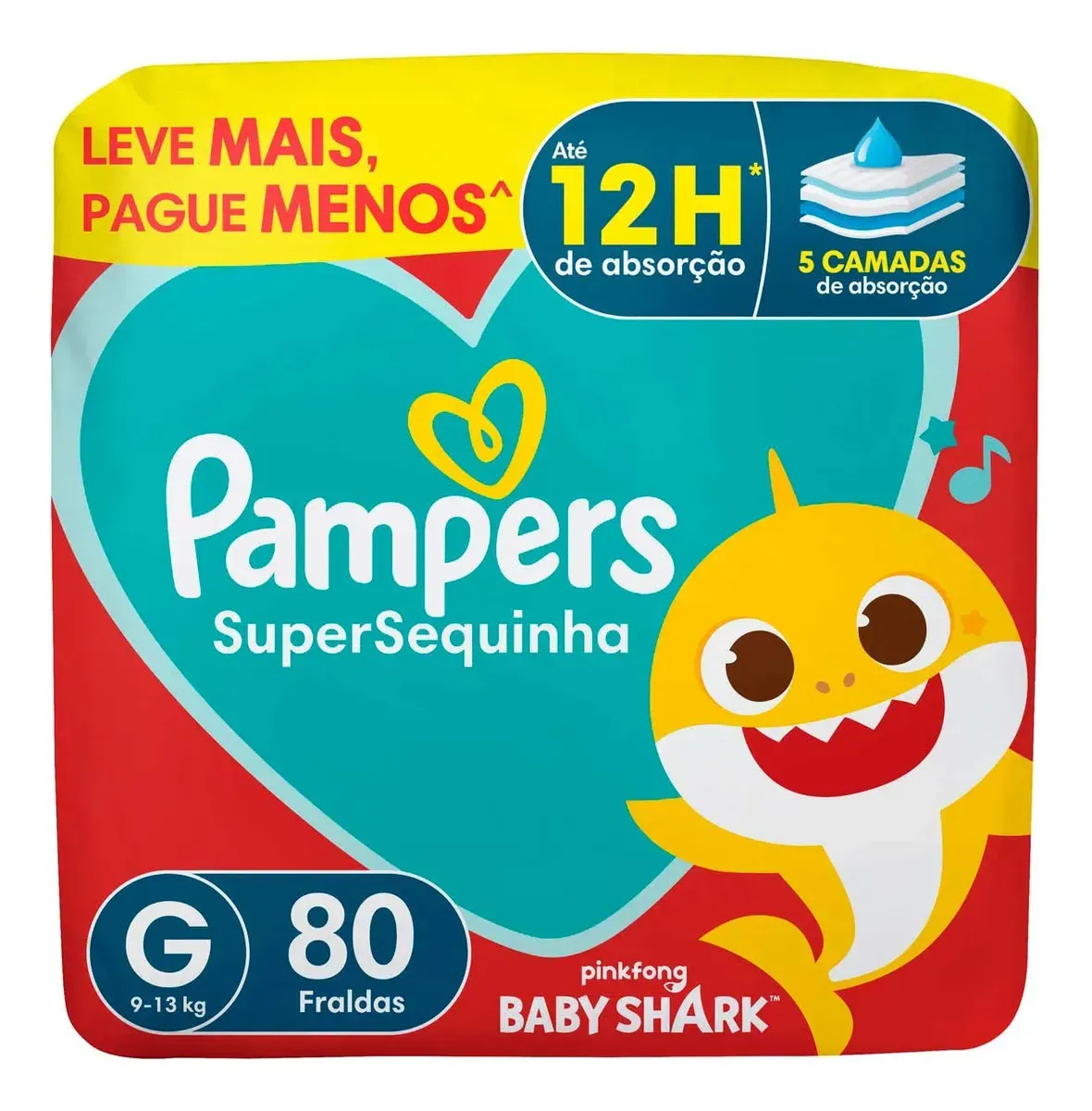Fraldas Pampers SuperSequinha G 80 unidades